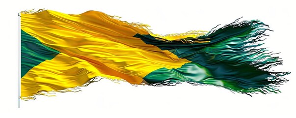 Wall Mural - Isolated flag of Brazil on white background