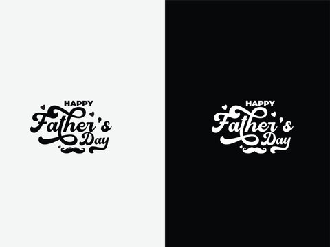 Happy Father's Day typography design. Beard. tie bow. Love father. Hat. Business. Father's Day element. Father's Day vector font. Lettering. Handwritten.