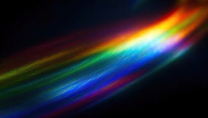 Wall Mural -  Creative black background with rainbow flare