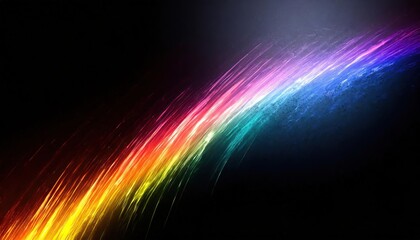 Wall Mural -  Creative black background with rainbow flare
