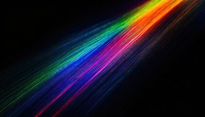 Wall Mural -  Creative black background with rainbow flare