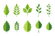 © CHALERMCHAI - flat gradient icon set of leaves green color theme
