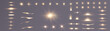 © Valeriia - Set of lighting effects. Glowing isolated set of yellow transparent light effects, glare, explosion, sparkle, line, solar flare, spark and stars, curve. Sunlight, abstract special effect.