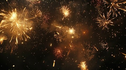 Poster - Celebratory Fireworks Show Against a Dark Night Sky