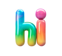 Fototapete - AI generated photo with inflatable multicolored letters 