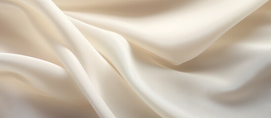 Aufkleber - White textile displaying a multitude of intricate folds and creases up close on a surface. with copy space image. Place for adding text or design