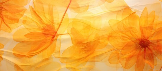 Poster - Yellow flowers with red handles set against a clean white backdrop, creating a vibrant and eye-catching composition. with copy space image. Place for adding text or design