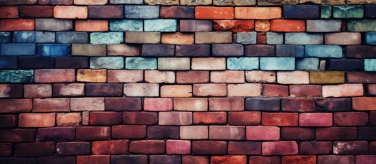 Aufkleber - Assorted old bricks in various colors stacked on top of each other. with copy space image. Place for adding text or design