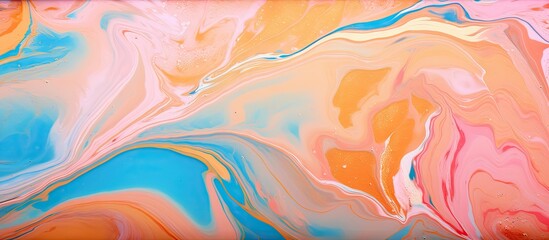 Poster - Vibrant hues of paint in flowing motion on a textured background, creating an abstract and dynamic artistic expression. with copy space image. Place for adding text or design