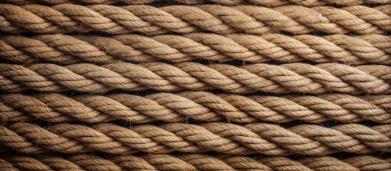 Poster - Detailed view of a rope with a secure knot tied on it. with copy space image. Place for adding text or design