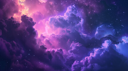 Purple clouds with stars 