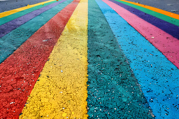 Wall Mural - Colorful rainbow road for pride month.