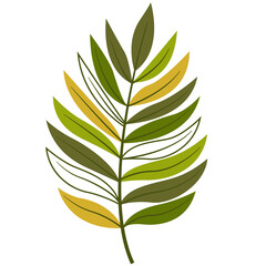 Wall Mural - Foliage Single Green Leaf Plant, Vector Design Element Tropical Leaves