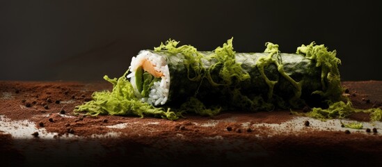 Leinwandbilder - Savory sushi roll filled with delicious tuna wrapped in seaweed, perfect for a flavorful meal. with copy space image. Place for adding text or design