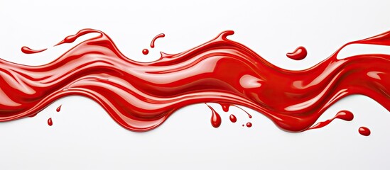 Aufkleber - Vivid red liquid cascading down a pristine white surface creating a striking visual contrast. with copy space image. Place for adding text or design