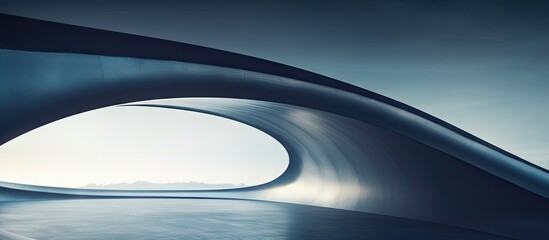 Poster - Curved architectural structure set against a backdrop of the sky. with copy space image. Place for adding text or design