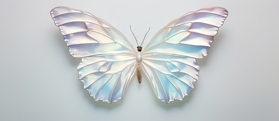 Aufkleber - A colorful butterfly known as mother of pearl perched gracefully on a wall. with copy space image. Place for adding text or design