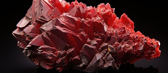 Aufkleber - Close-up view of a red rock exhibiting a profusion of crystal formations. with copy space image. Place for adding text or design