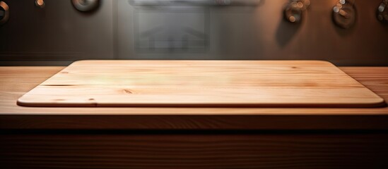Aufkleber - Wooden cutting board placed on the kitchen counter. with copy space image. Place for adding text or design