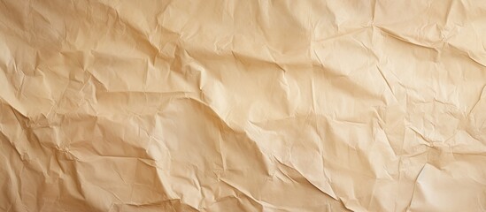 Aufkleber - Crumpled used parchment paper with abstract rough light brown texture. with copy space image. Place for adding text or design