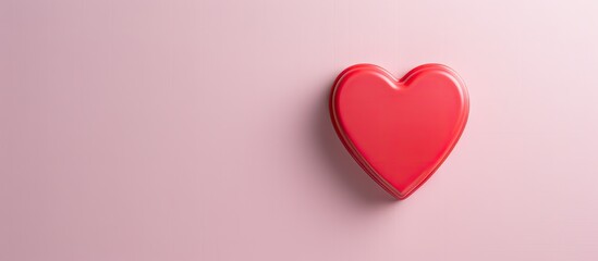Aufkleber - Heart shaped red object placed on a bright pink background, followed by red and pink heart-shaped magnets on a fridge. with copy space image. Place for adding text or design