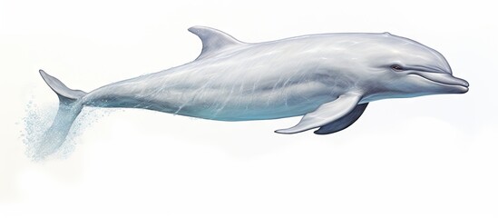 Poster - Risso's Dolphin, scientifically known as Grampus griseus, showcases a lengthy nose and tail. with copy space image. Place for adding text or design