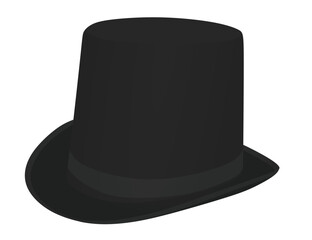 Wall Mural - Black cylinder hat. vector illustration