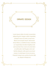 Vector ornamental decorative frame. Elegant ornate element .