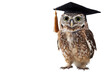 © Rattanathip - An owl wearing a graduation cap symbolizes wisdom and learning. Ideal for educational concepts and graduation themed projects.