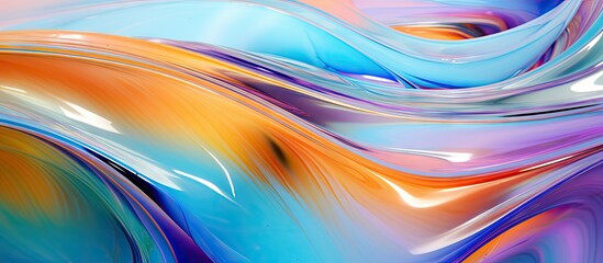 Aufkleber - Vibrant abstract swirl set against a blue background, creating a mesmerizing artistic display. with copy space image. Place for adding text or design