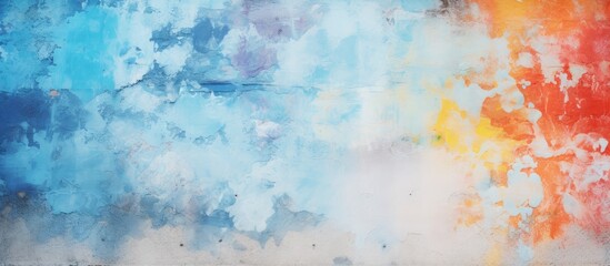 Aufkleber - Vibrant abstract cloud artwork adorning a stark concrete surface. with copy space image. Place for adding text or design