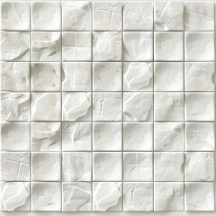 White geometric pattern background, three dimensional wall decoration with white color. Created with Ai