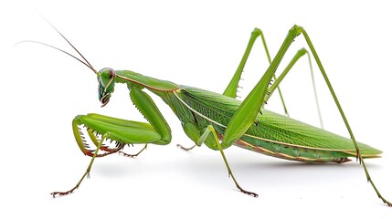 Aufkleber - Mantis green isolated on white background : Generative AI