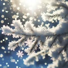 Wall Mural - snow covered branches