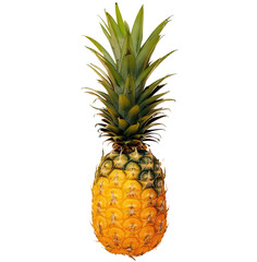 Wall Mural - Ripe pineapple isolated on white background with vibrant colors. Tropical fruit perfect for summer refreshment and healthy snacks.