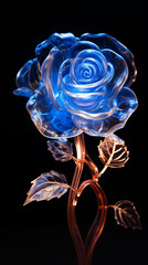 Wall Mural - photo of rose flower made from glass, beautiful glass rose wallpaper and background