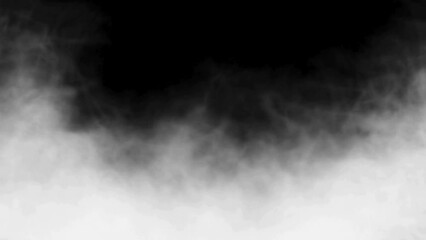 Wall Mural - Rising white Smoke with slow motion on black background
