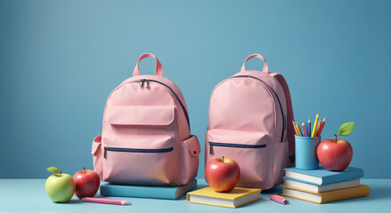 Wall Mural - back to school supplies