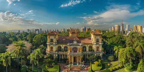 Palacio de los Lopez in Asuncion Paraguay skyline panoramic view