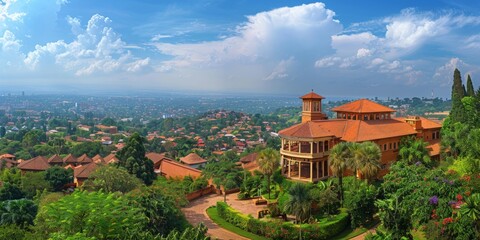 Wall Mural - Ndere Cultural Centre in Kampala Uganda skyline panoramic view