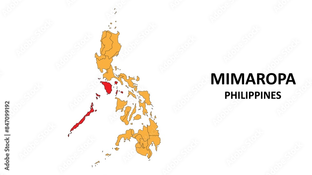Mimaropa Map in Philippines. Vector Map of Philippines. Regions map of Philippines.
