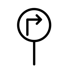 Aufkleber - Turn to the Right Icon Perfect for Navigation and Road Signs