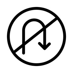 Poster - No U-Turn Sign Icon Perfect for Traffic and Road Safety Designs