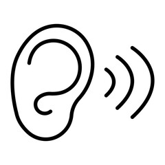 Sticker - Listening Vector Line Icon