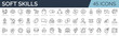 © SkyLine - Set of 45 outline icons related to soft skills. Linear icon collection. Editable stroke. Vector illustration