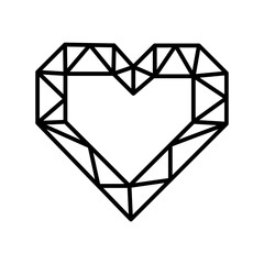 Poster - Heart Shaped Diamond Icon Perfect for Jewelry and Love Designs