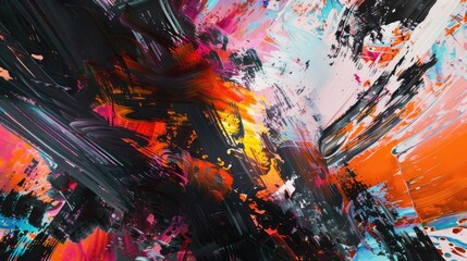 Poster - Abstract artwork featuring dynamic hues and disorientation capturing digital disorder and glitchy technology