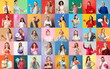 © Pixel-Shot - Big collage of different people celebrating Birthday on color background