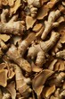 © artemstepanov - Ginger root texture background, dry zingiber officinale pattern, turmeric mockup, dry spice seasoning