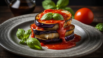 Canvas Print - Italian style eggplant healthy
